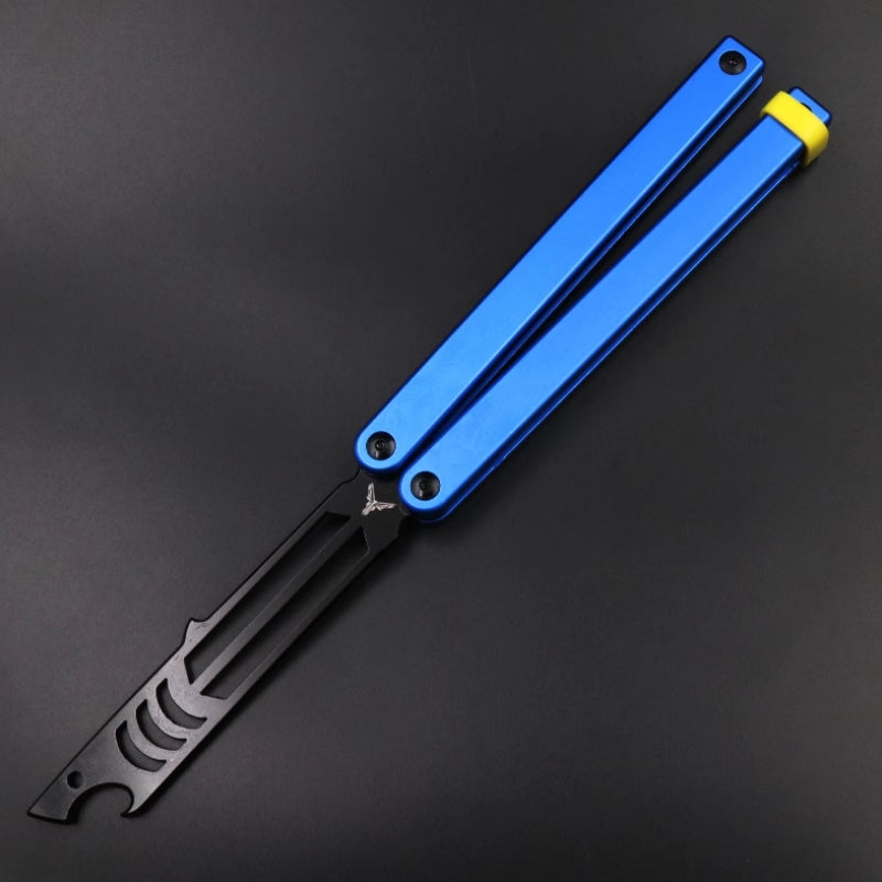 Mako V3 Aluminum Handle Balisong Style Bottle Opener - Bushings Pivot System, Unsharpened Butterfly Flip Tool for Bar Accessories