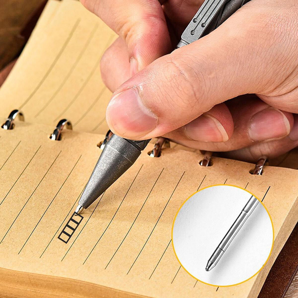 Colorful Baked Titanium Alloy Artistic Engraved Bolt Type Pen Outdoor EDC Gift