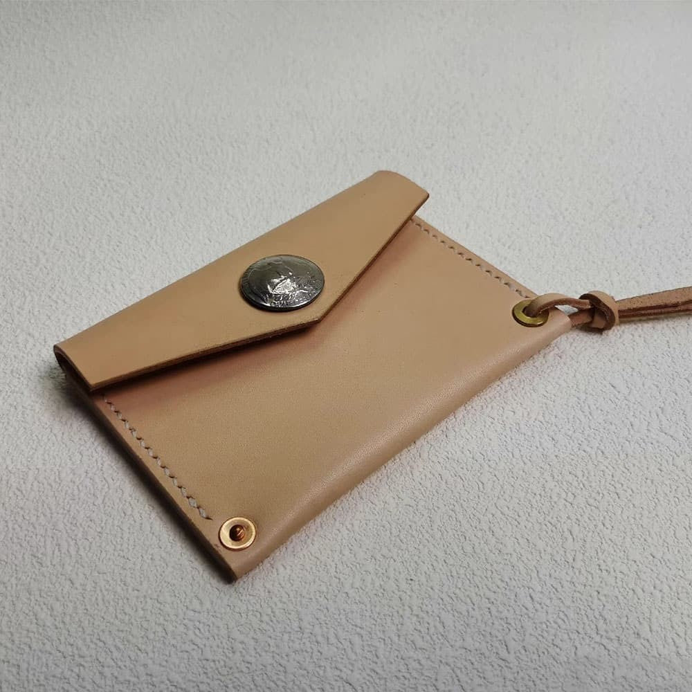 Handmade Japanese Style Unique Design Minimalist Genuine Leather Card Holder