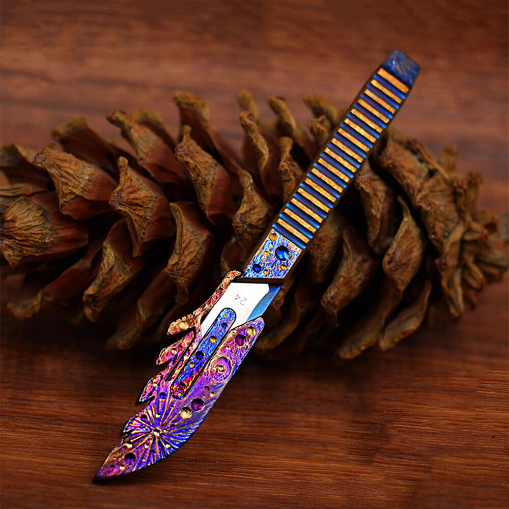 Titanium Pen Knife Paper Pocket Cutter Blade Replaceable Outdoor EDC Gift