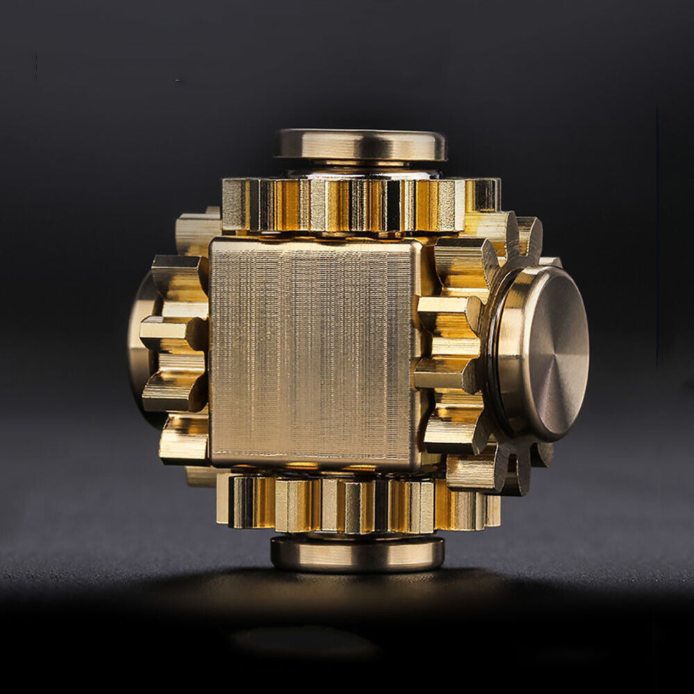Brass Gear Linkage Hand Spinner Finger Toy EDC Gearwheel Bearing Gyroscope Gift