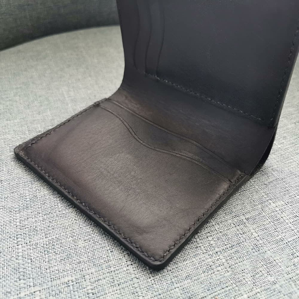Handmade Vegetable Tanned Leather Long Wallet Genuine Cowhide Card Case Custom