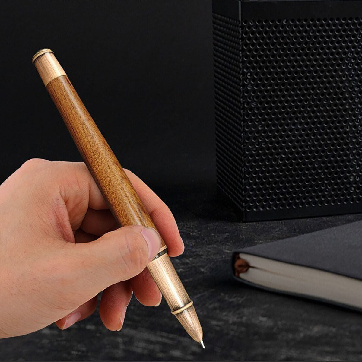 Vintage Wooden Fountain Signing Pen Ink Cartridge Logo Customizable Business Signing pen