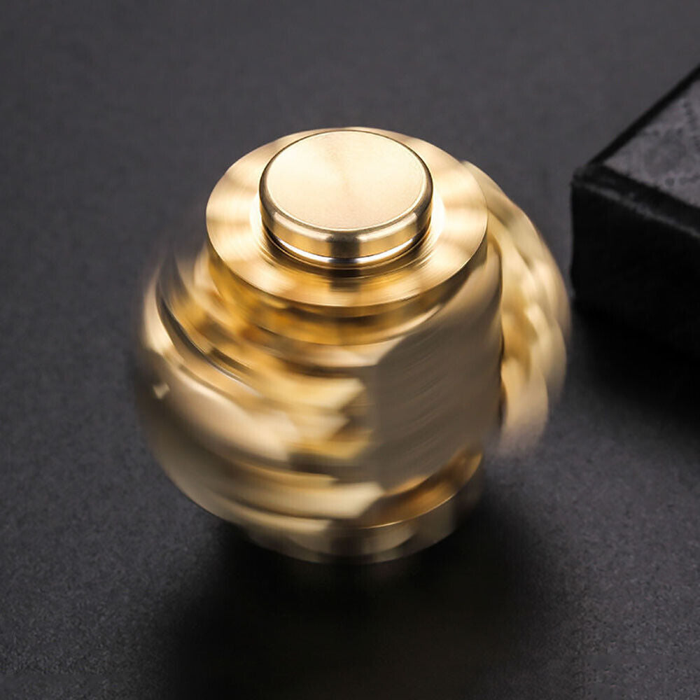 Brass Gear Linkage Hand Spinner Finger Toy EDC Gearwheel Bearing Gyroscope Gift