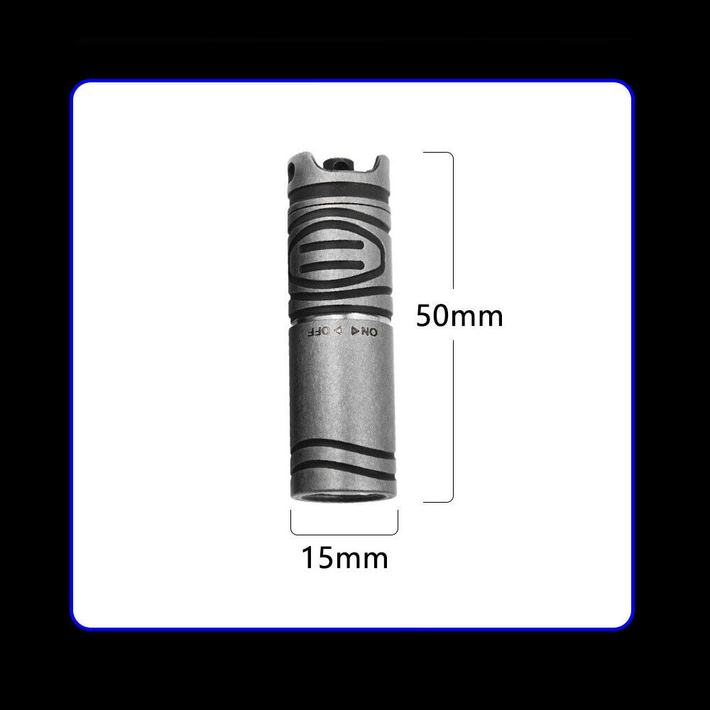 Minilinterna LED recargable de titanio, resistente al agua, llavero colgante EDC