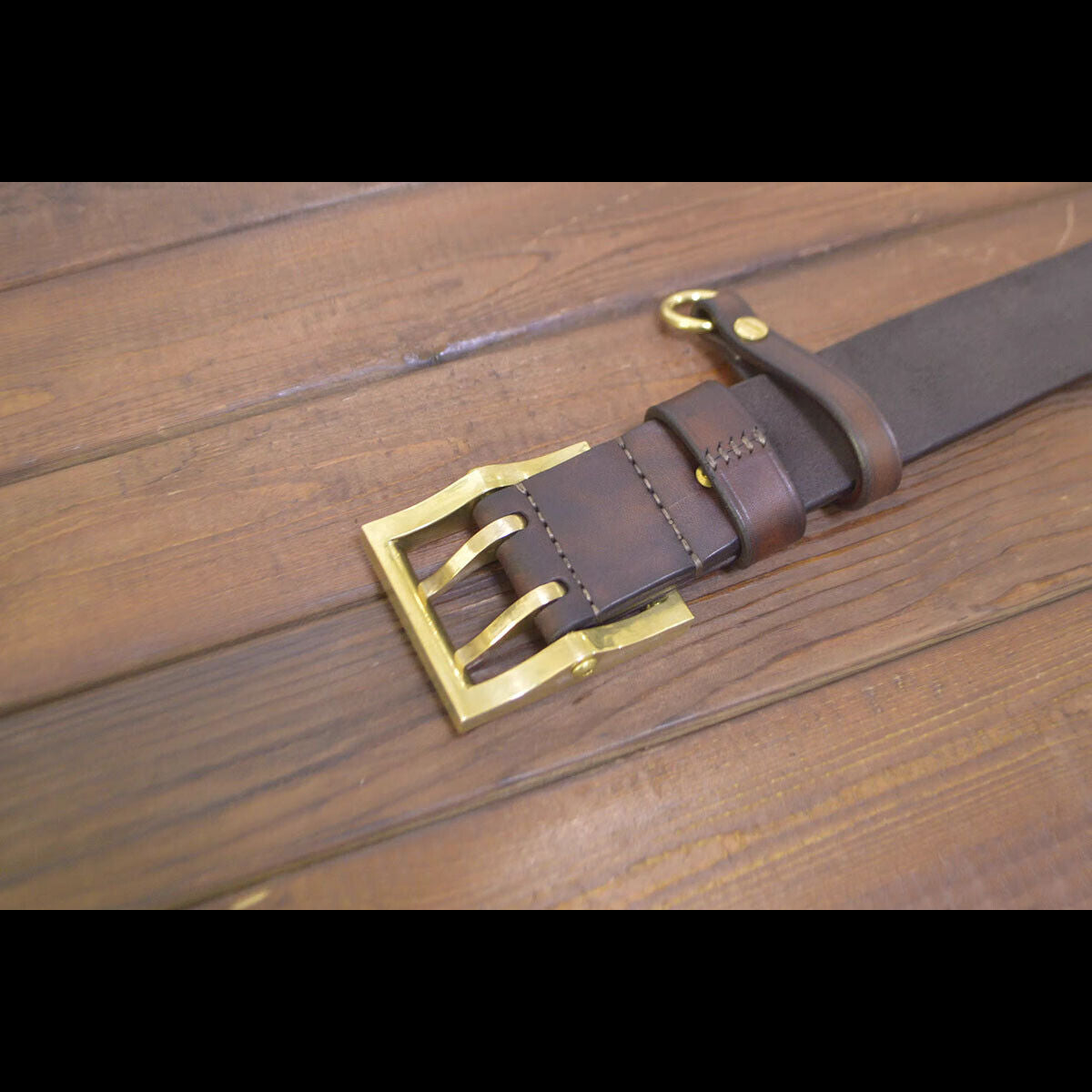 Handmade Custom made Leather Full Grain Cowhide 45mm Durable Belt Double Pin