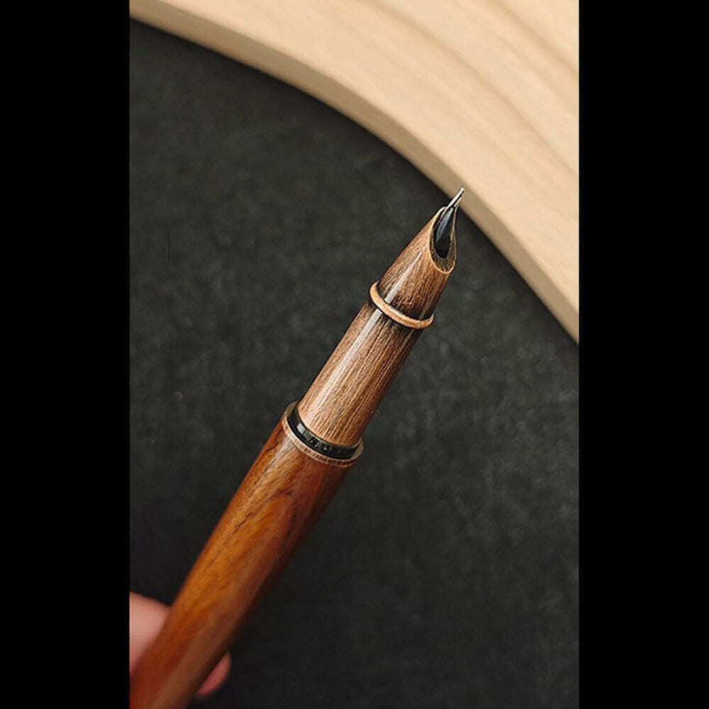 Vintage Wooden Fountain Signing Pen Ink Cartridge Logo Customizable Business Signing pen
