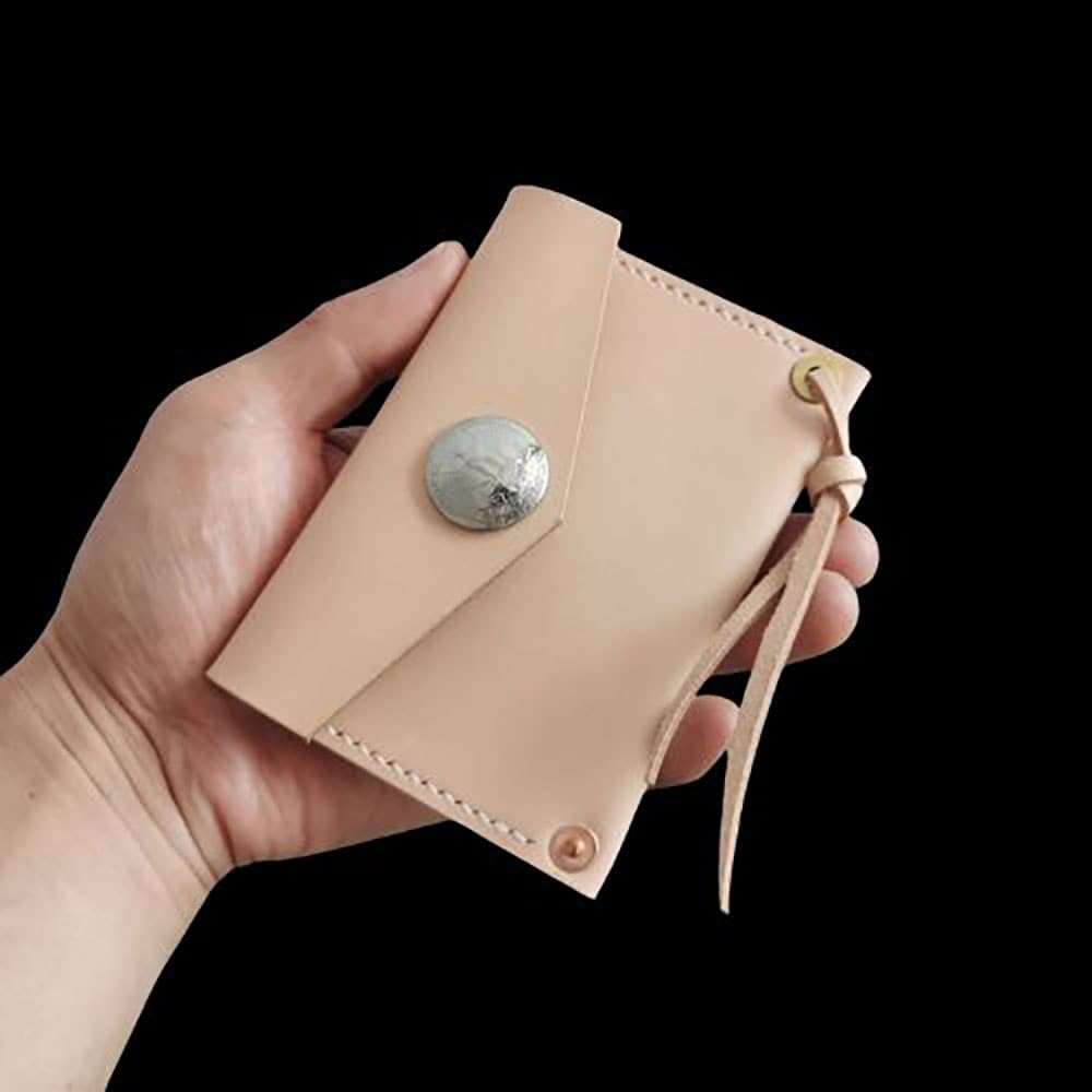 Handmade Japanese Style Unique Design Minimalist Genuine Leather Card Holder