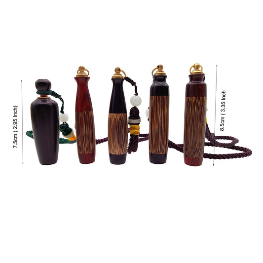 Wooden Craft Mini Bottle With Spoons Keychain Necklace Vials for Storing Herbs