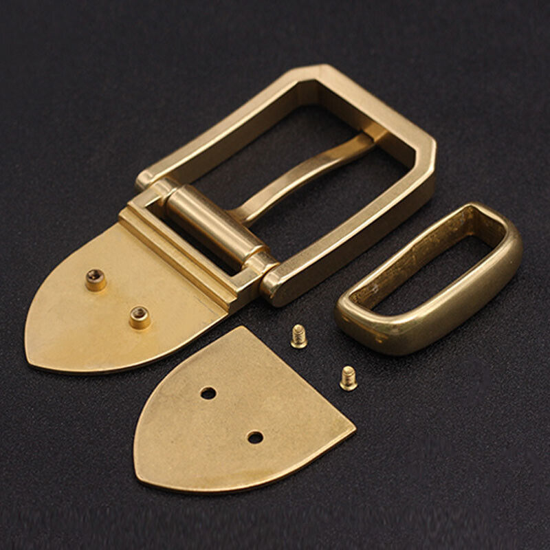 Polished Solid Brass Pin Belt Buckle for Men Dress Leatherwork Craft DIY 40mm