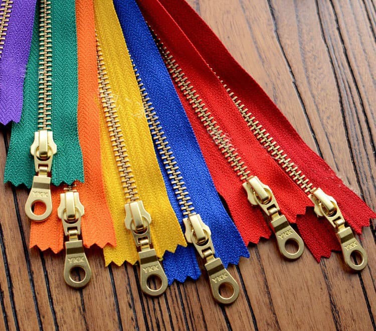 YKK 30cm Size #5 Metal Zipper Brass Pull for DIY Leather Bags Hardware Accessories