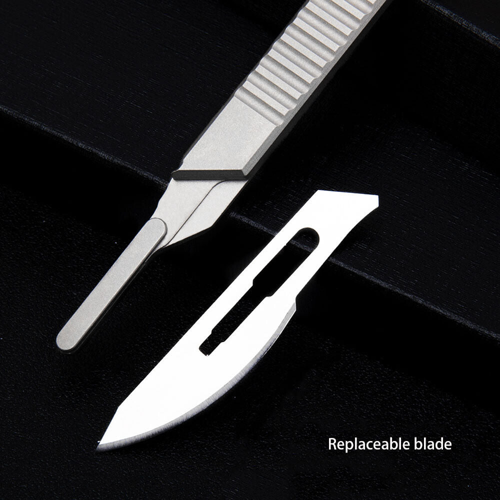 Titanium Pen Knife Paper Pocket Cutter Blade Replaceable Outdoor EDC Gift