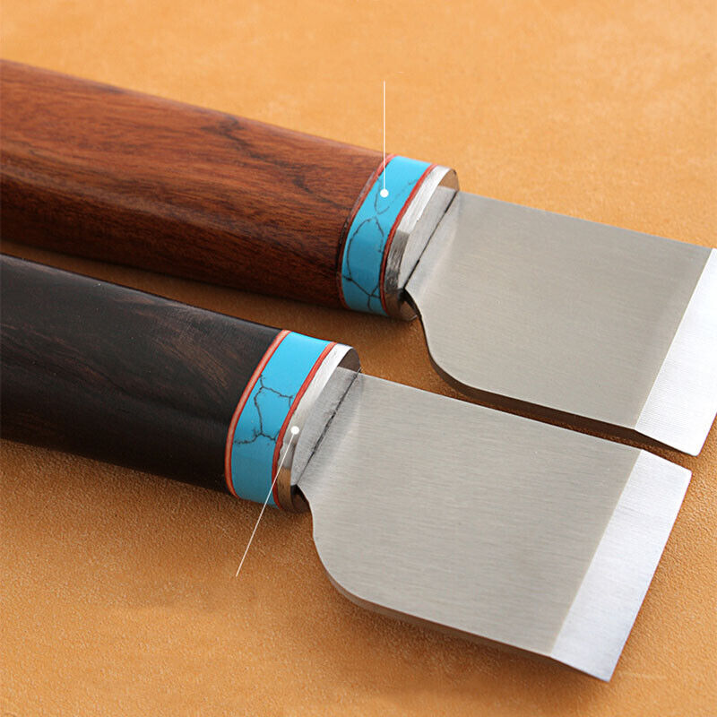 LeatherCraft Ebenholz Holz Palisander Griff Cutter Kiving Klinge Messer Schneidwerkzeug