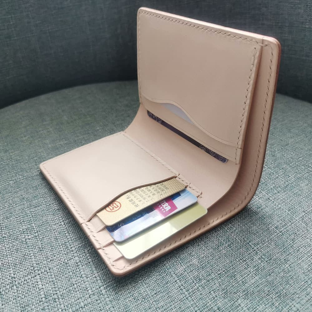 Handmade Vegetable Tanned Leather Long Wallet Genuine Cowhide Card Case Custom