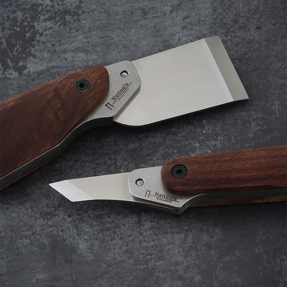 Leather Craft Cutting Knife Black Walnut Handle Tool with Removable Blade