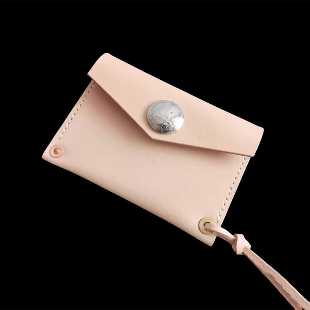 Handmade Japanese Style Unique Design Minimalist Genuine Leather Card Holder