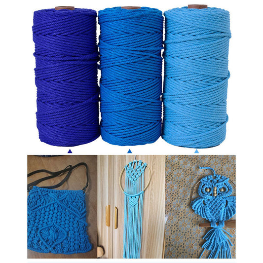 3mm Colorful Cotton Cord Twisted Macrame Rope Handmade Craft String Textile Diy