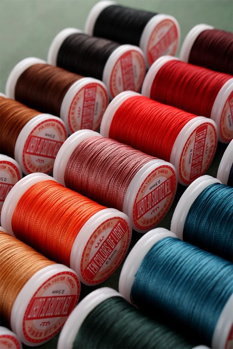 Hand Sewing Polyester Waxed Thread 0.5mm 135m No Fray No Fuzz for Leather DIY