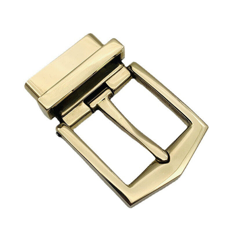 Polished Solid Brass Pin Rotatable Belt Buckle for Leatherwork Craft DIY 35mm