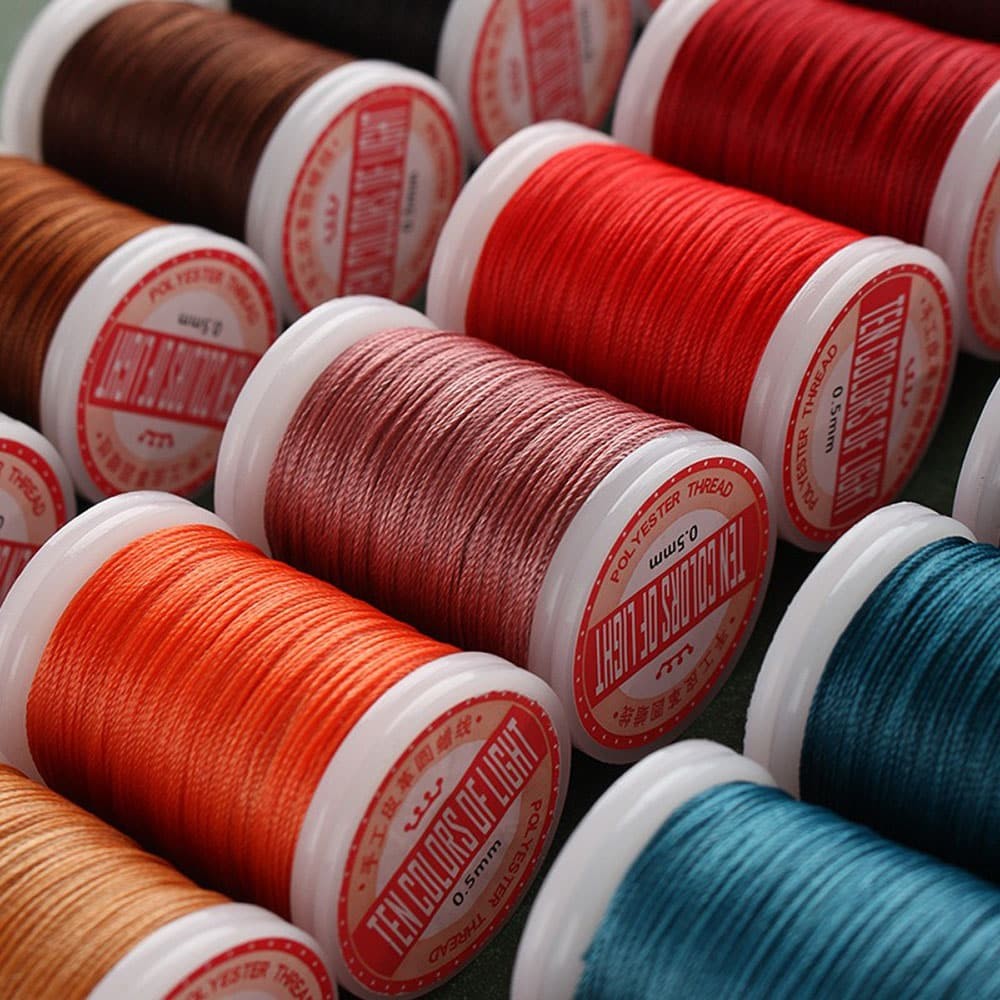 Hand Sewing Polyester Waxed Thread 0.5mm 135m No Fray No Fuzz for Leather DIY