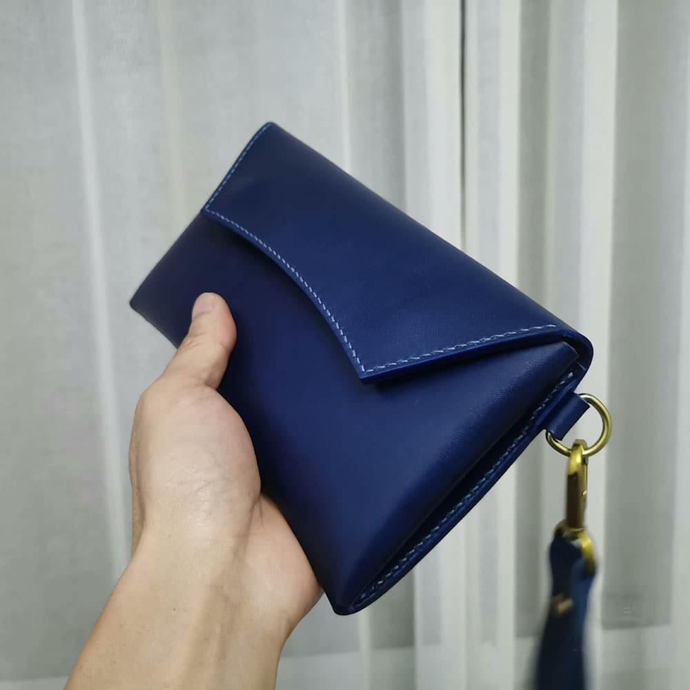 Handmade Leather Clutch Cosmetic Bag Vegetable Tanned Leather Phone Pouch
