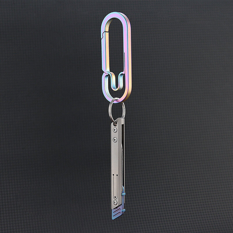 Minicuchillo plegable de titanio, cortador de papel de bolsillo, cuchilla reemplazable, para uso diario al aire libre