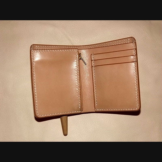 Handmade Japan Tochigi Vegetable Tanned Leather Wallet with 925 Silver Buckle