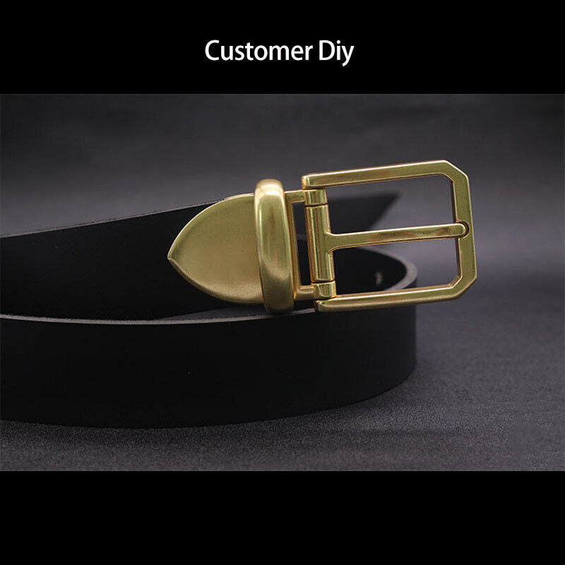 Polished Solid Brass Pin Belt Buckle for Men Dress Leatherwork Craft DIY 40mm