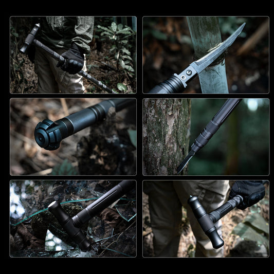 Multifunctional Aluminum Hiking Poles Portable Outdoor Trekking Walking Stick