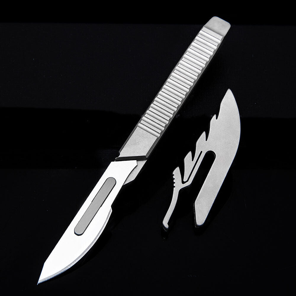 Titanium Pen Knife Paper Pocket Cutter Blade Replaceable Outdoor EDC Gift