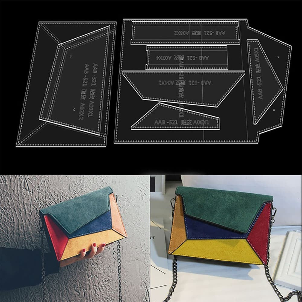 Handmade DIY Ladies Shoulder Bag Acrylic Pattern – Accordion Design Template