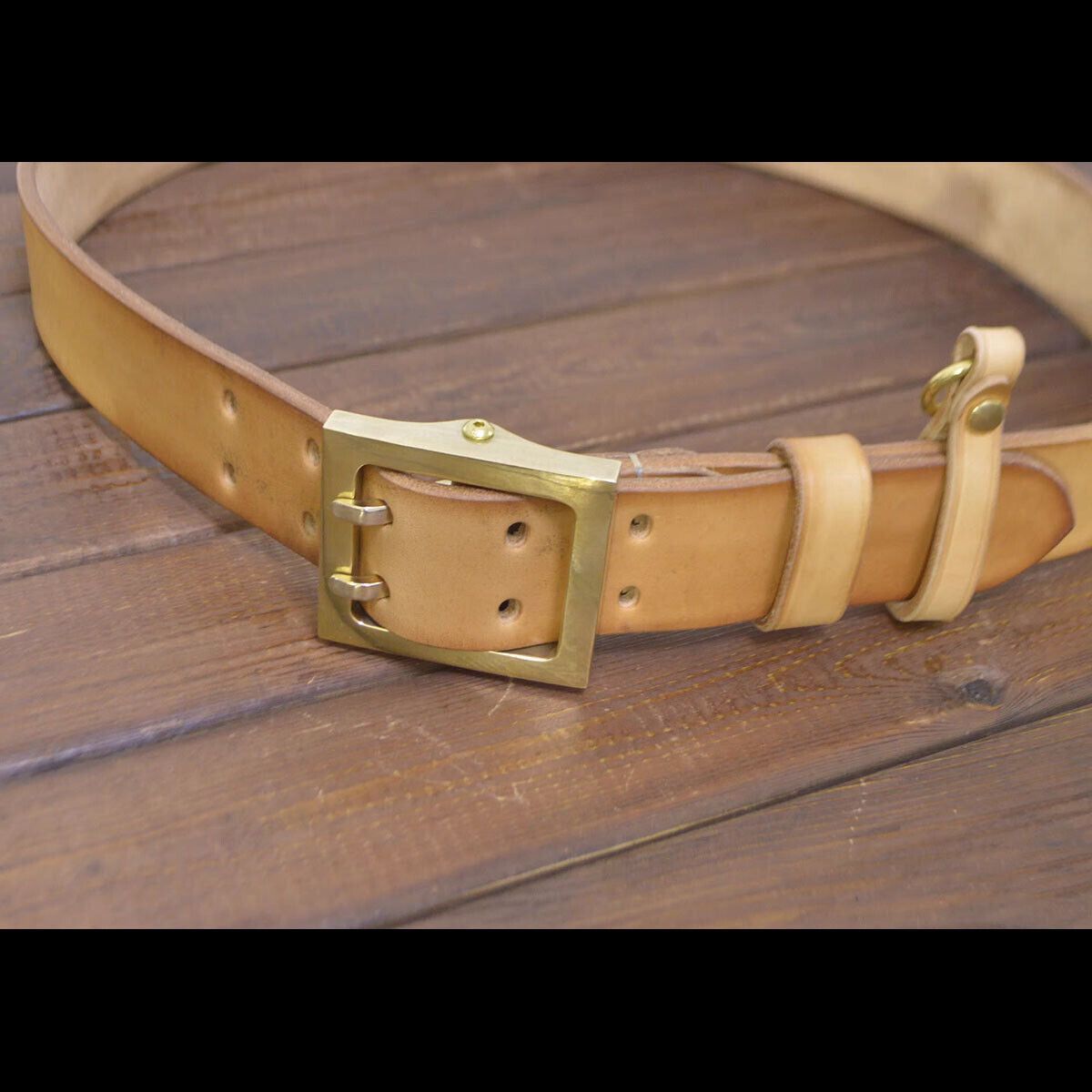 Handmade Custom made Leather Full Grain Cowhide 45mm Durable Belt Double Pin