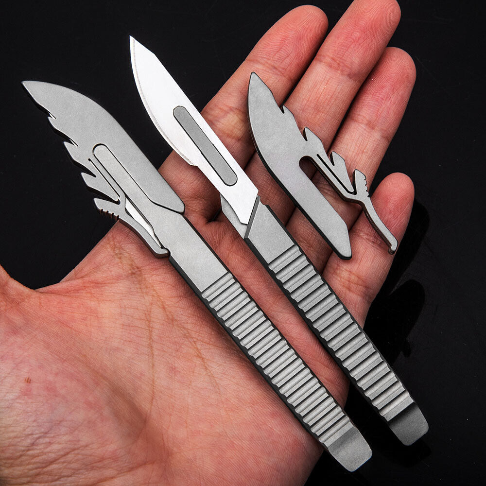 Titanium Pen Knife Paper Pocket Cutter Blade Replaceable Outdoor EDC Gift