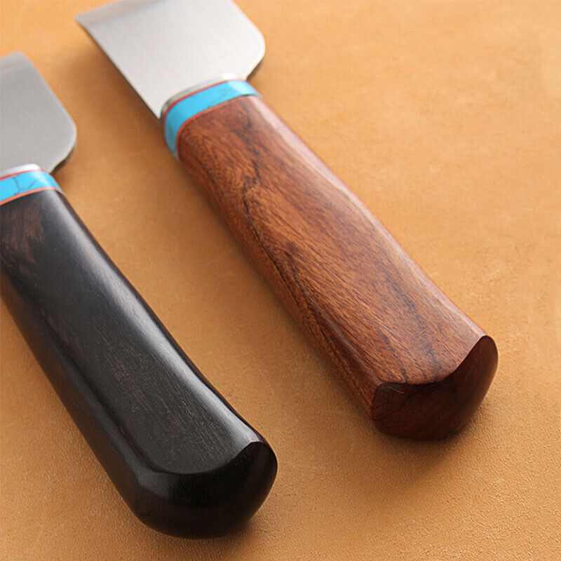 LeatherCraft Ebenholz Holz Palisander Griff Cutter Kiving Klinge Messer Schneidwerkzeug