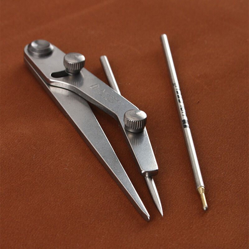Leather Craft Spacing Marking gauge Hold Pen Line Drawing Rulers Compasses Tools