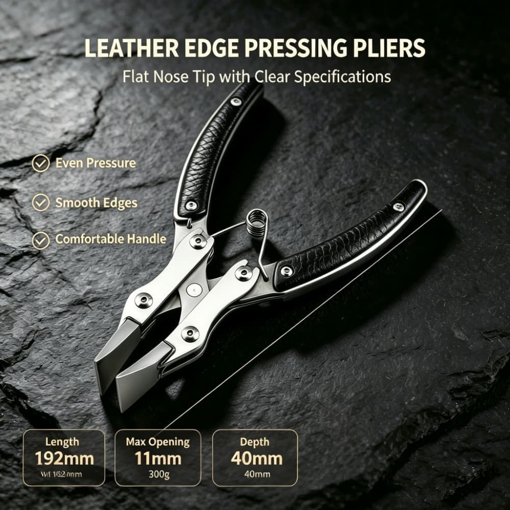 Leather Edge Pressing Pliers Flat Jaw Clamp Tool for DIY Leather Craft Work