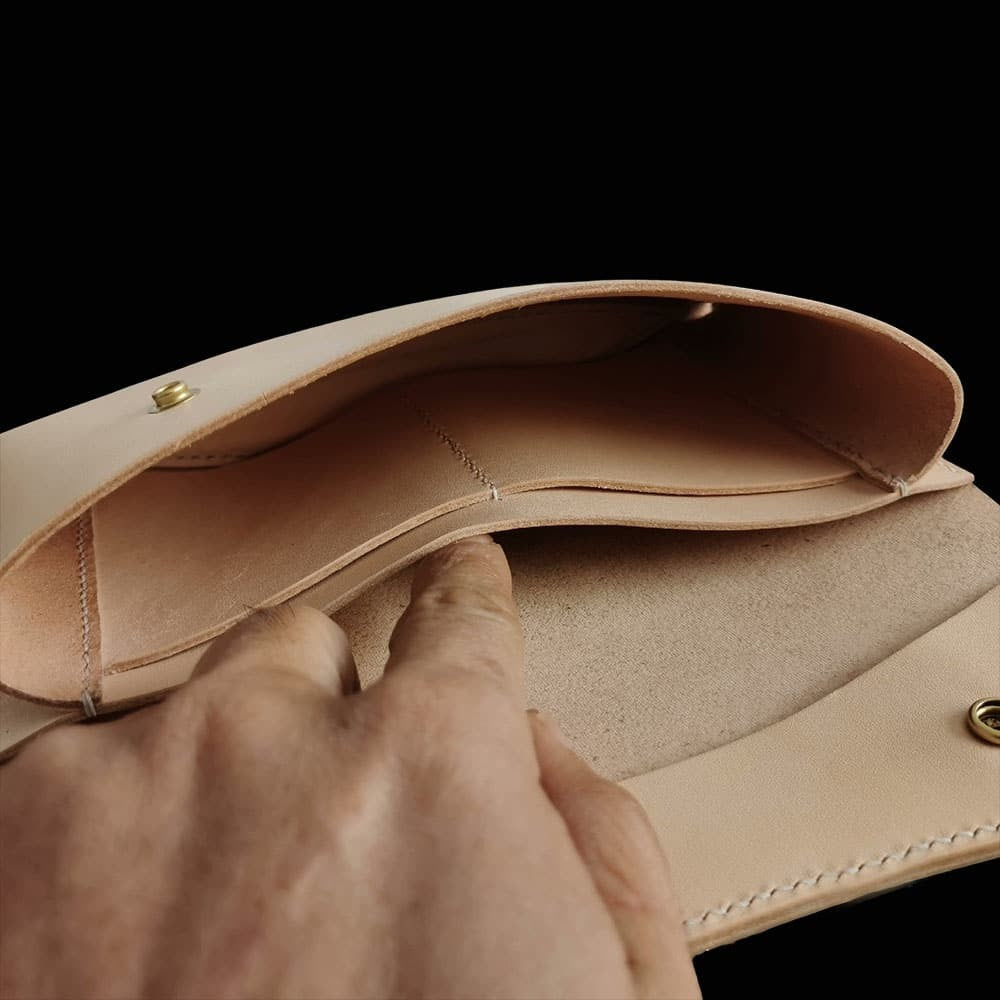 Handmade Leather Clutch Cosmetic Bag Vegetable Tanned Leather Phone Pouch