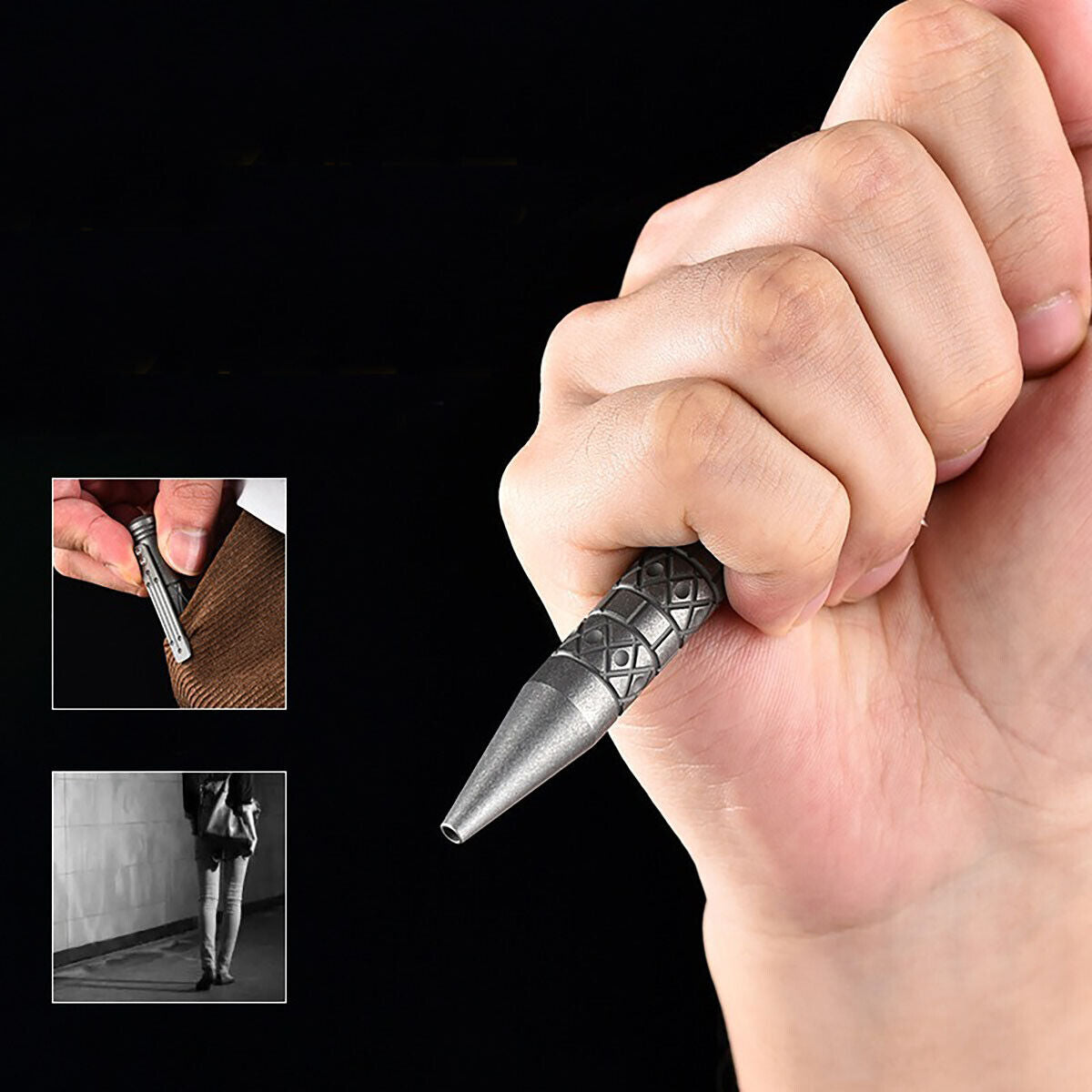 Colorful Baked Titanium Alloy Artistic Engraved Bolt Type Pen Outdoor EDC Gift