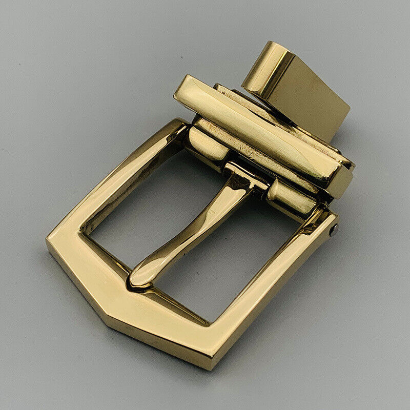 Polished Solid Brass Pin Rotatable Belt Buckle for Leatherwork Craft DIY 35mm