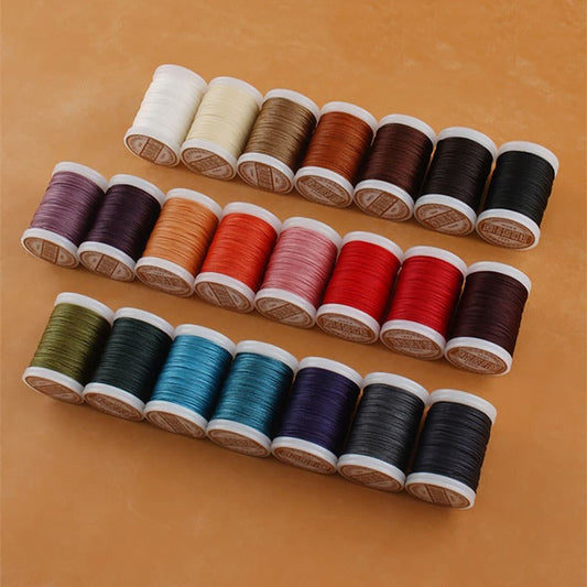Hand Sewing Polyester Waxed Thread 0.6mm 135m No Fray No Fuzz for Leather DIY