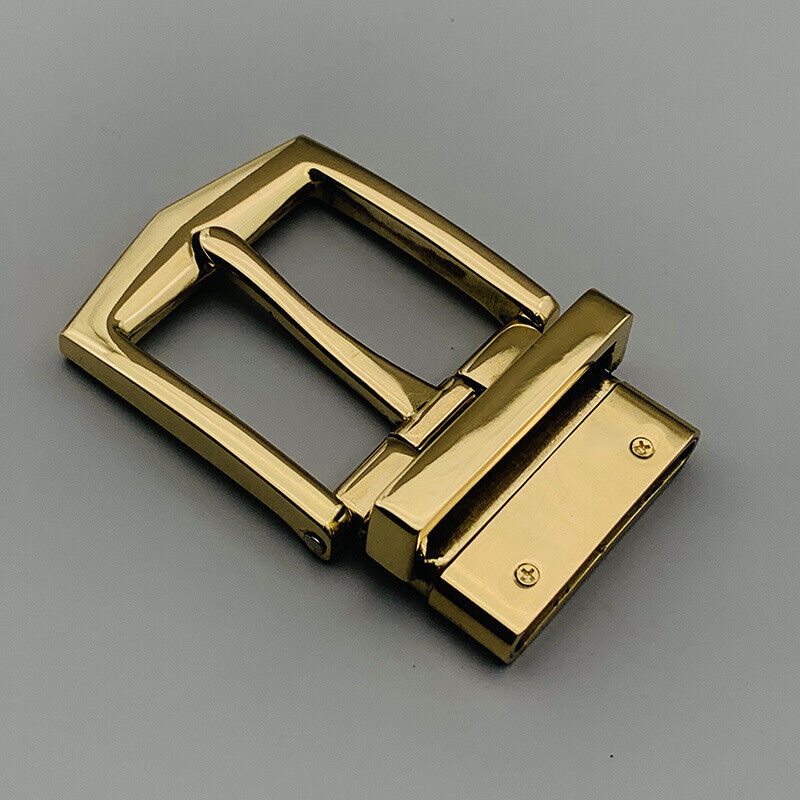 Polished Solid Brass Pin Rotatable Belt Buckle for Leatherwork Craft DIY 35mm