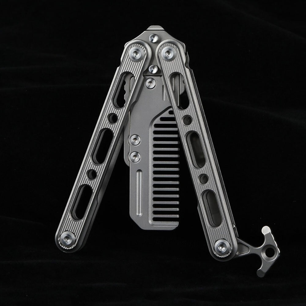Titanium Practice Balisong Butterfly Trainer Folding Knife bottle opener EDC Outdoor Toy