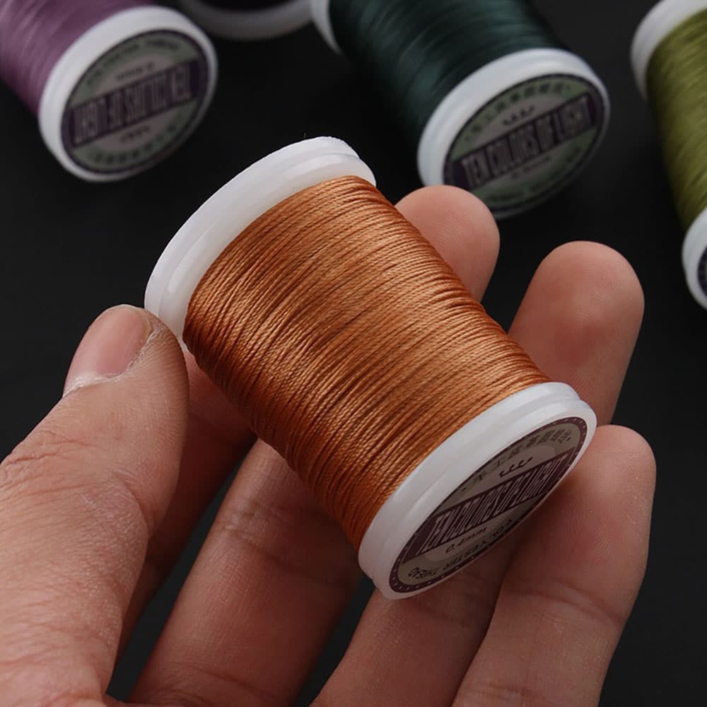 Hand Sewing Polyester Waxed Thread 0.4mm 135m No Fray No Fuzz for Leather DIY