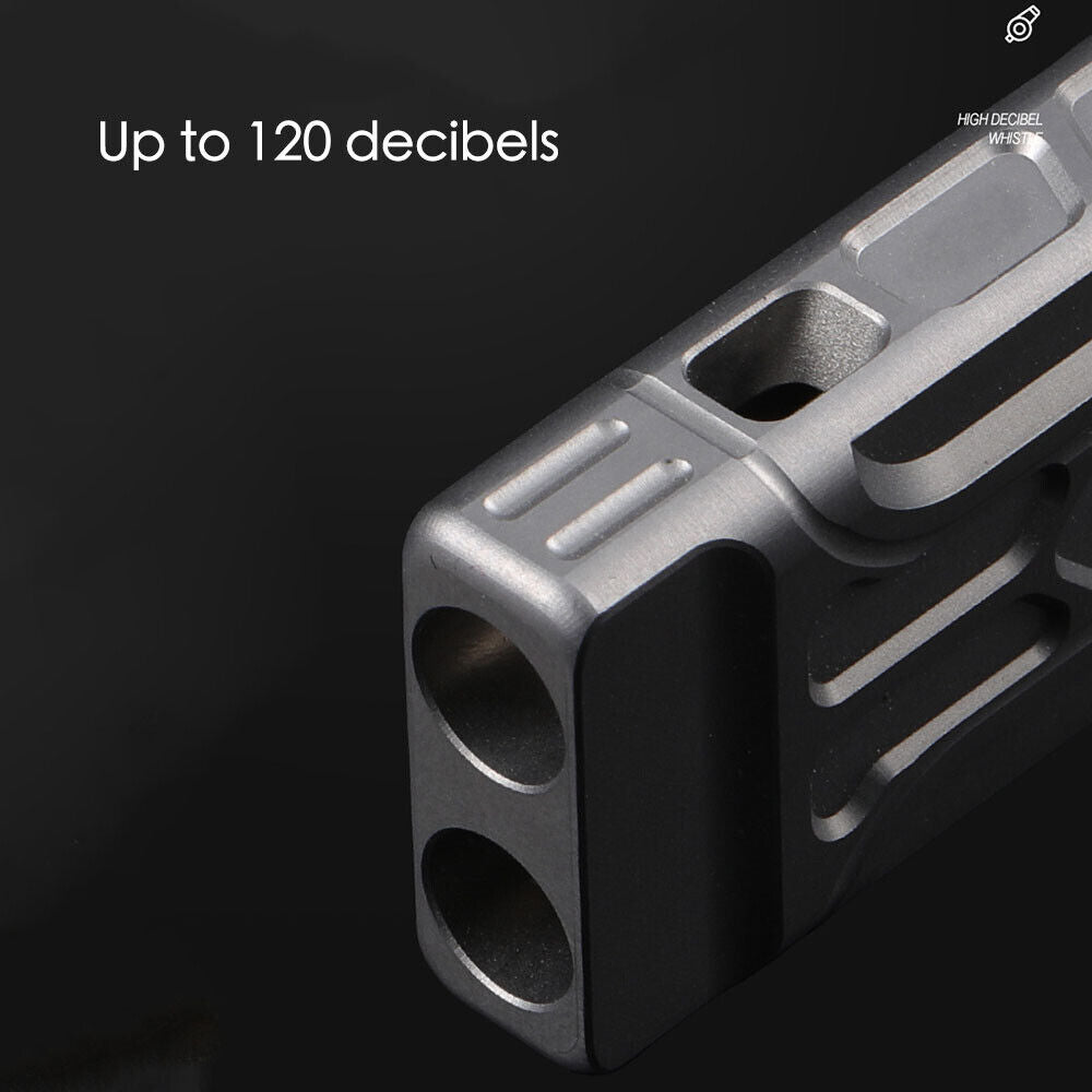 Titanium Alloy Whistle EDC Twin Tubes SOS High Frequency Outdoor Survival EDC