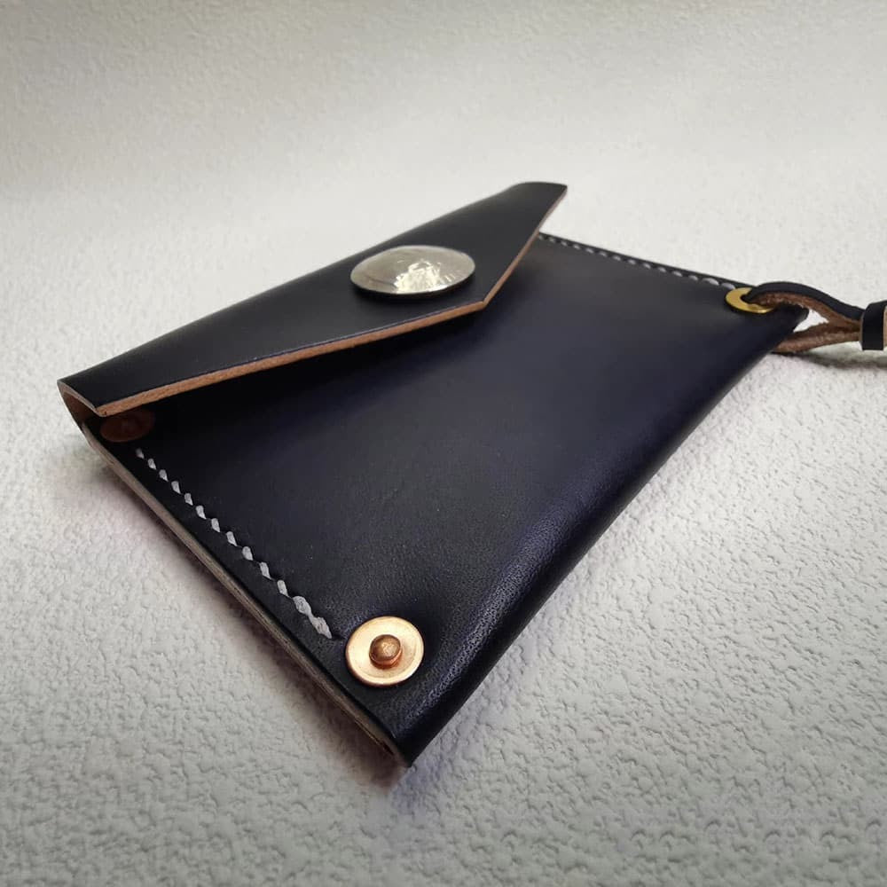 Handmade Japanese Style Unique Design Minimalist Genuine Leather Card Holder
