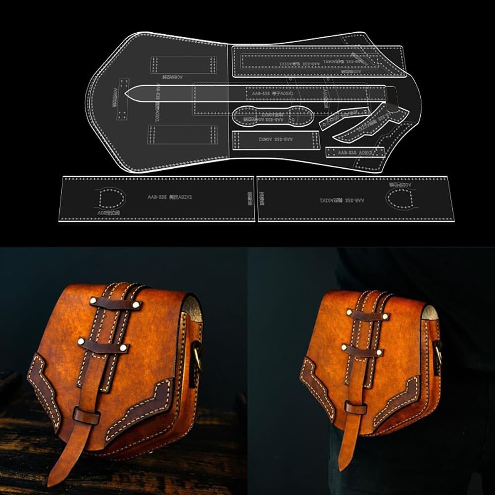 DIY Leather Knight Waist Bag Acrylic Pattern Template Craft Design Mold Tool