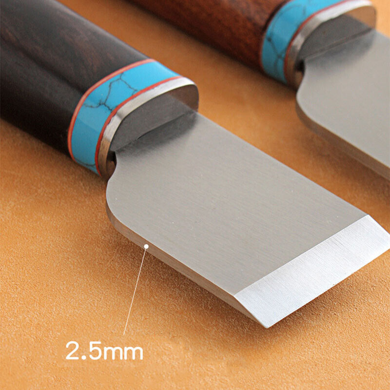 LeatherCraft Ebenholz Holz Palisander Griff Cutter Kiving Klinge Messer Schneidwerkzeug