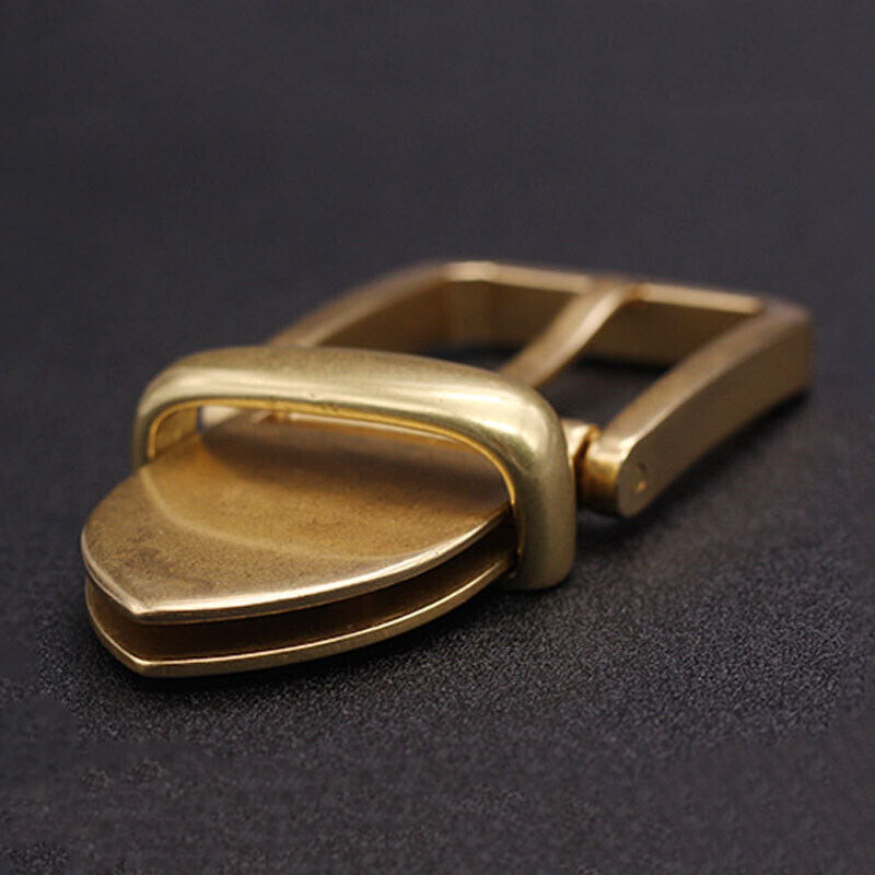 Polished Solid Brass Pin Belt Buckle for Men Dress Leatherwork Craft DIY 40mm