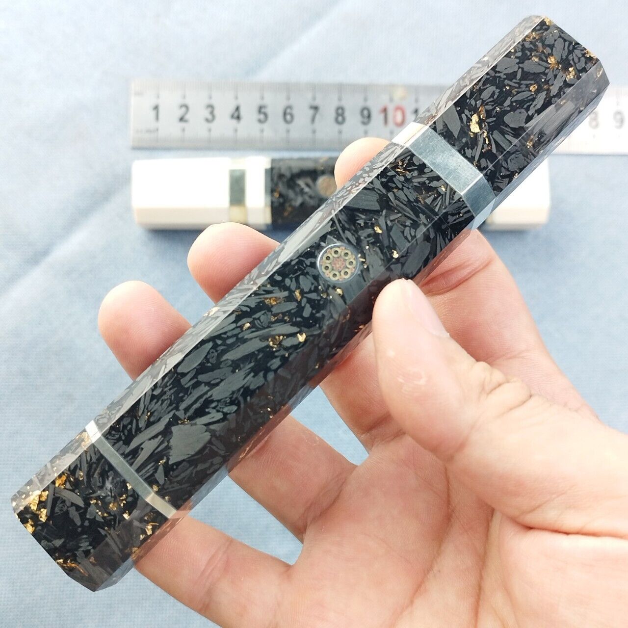 Japanese Style Octagonal Carbon fiber Turquoise Handle Making Chief Knife Diy