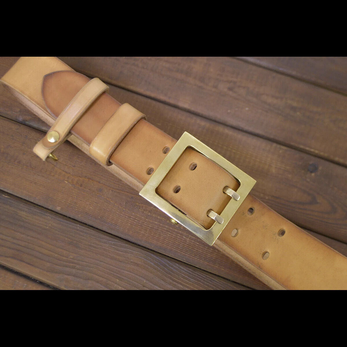 Handmade Custom made Leather Full Grain Cowhide 45mm Durable Belt Double Pin